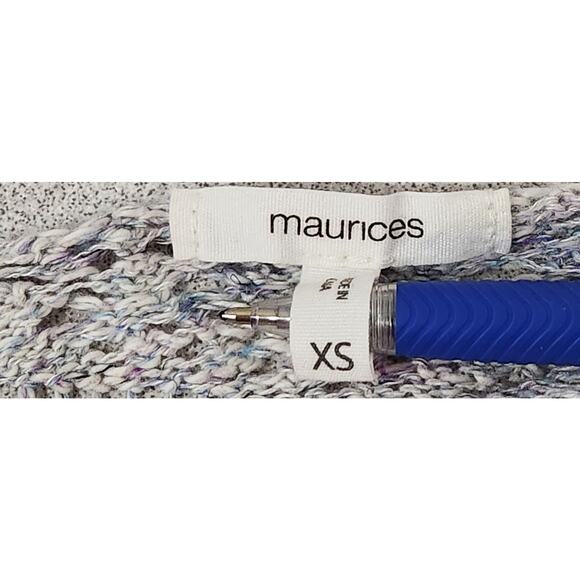 Maurices Gray Open Knit Round Neck Long Sleeve Sweater Top XS Lightweight Soft - Picture 5 of 6